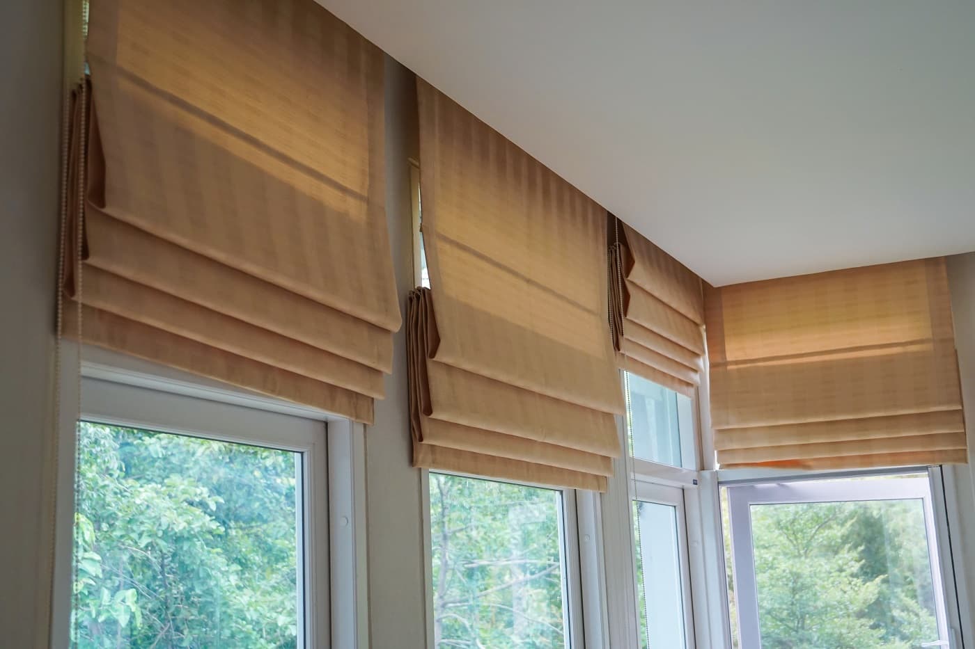 Roman Shades installation by ABC Shades and Blinds